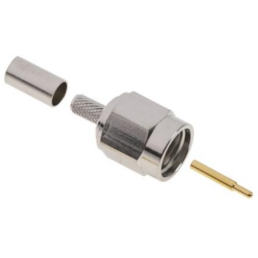 Telegartner Koaxiální konektor, řada: SMA Vnější, 50 Ω, orientace těla: Rovný, Kabel Konektor SMA Krimpovací, 12.4GHz