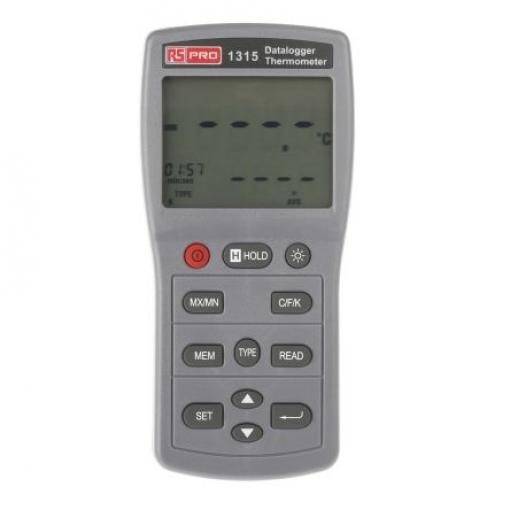 Digitální teploměr Kabelový, přesnost: ±0.05 % Kelvin, Fahrenheit, °C, F, typ sondy: Typ N, Typ T, Typ J, K, Typ R, Typ
