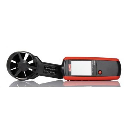 RS PRO Anemometr Rychlost vzduchu, Průtok vzduchu, Teplota, typ sondy: Lopatka 30 m/s