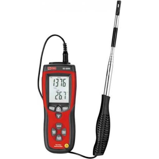 RS PRO Anemometr Průtok vzduchu, Rychlost vzduchu, Teplota, číslo modelu: DT-8880 25 m/s
