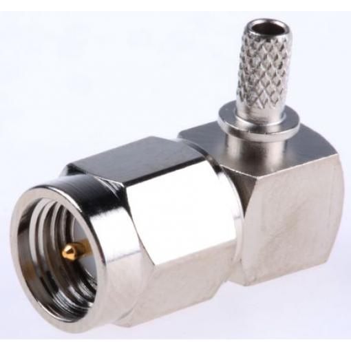 Telegartner Koaxiální konektor, řada: SMA Vnější, 50 Ω, orientace těla: Pravý úhel, Kabel Konektor SMA Krimpovací, 18GHz