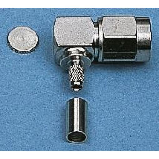 Telegartner Koaxiální konektor, řada: SMA Vnější, 50 Ω, orientace těla: Pravý úhel, Kabel Konektor SMA Krimpovací, 18GHz