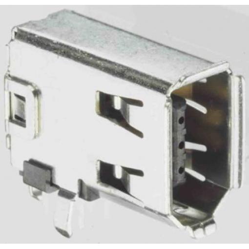 Molex Konektor Firewire, řada: 53460, počet kontaktů: 6, orientace těla: Pravý úhel, Průchozí otvor Vnitřní