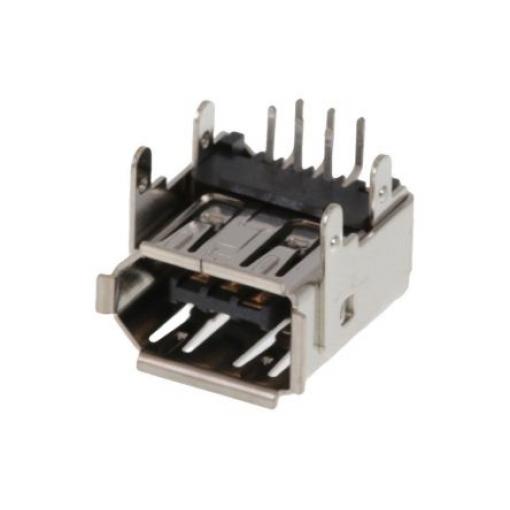 Molex Konektor Firewire, řada: 53984, počet kontaktů: 6, orientace těla: Pravý úhel, Průchozí otvor Vnitřní