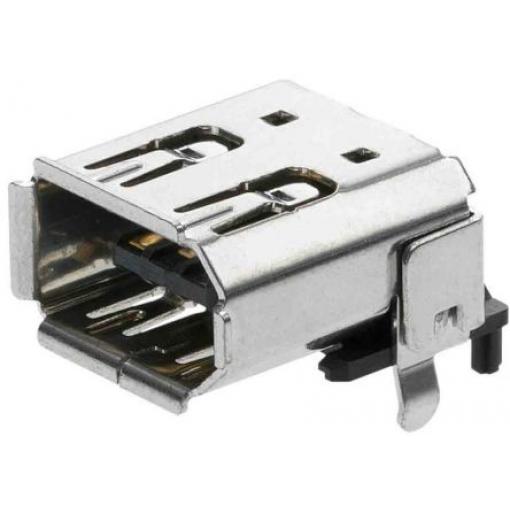 Molex Konektor Firewire, řada: 53462, počet kontaktů: 6, orientace těla: Pravý úhel, Povrchová montáž Vnitřní