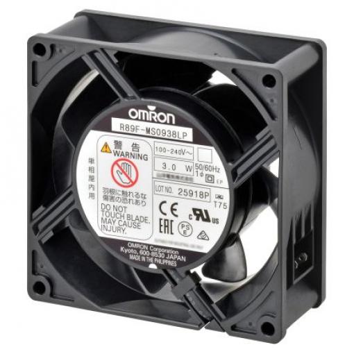 Omron Axiální ventilátor, řada: R89F, průtok vzduchu: 1.18 m³/min 3 W 100V ac, 240 V ac 60 mA 38 mm 92mm 92 mm