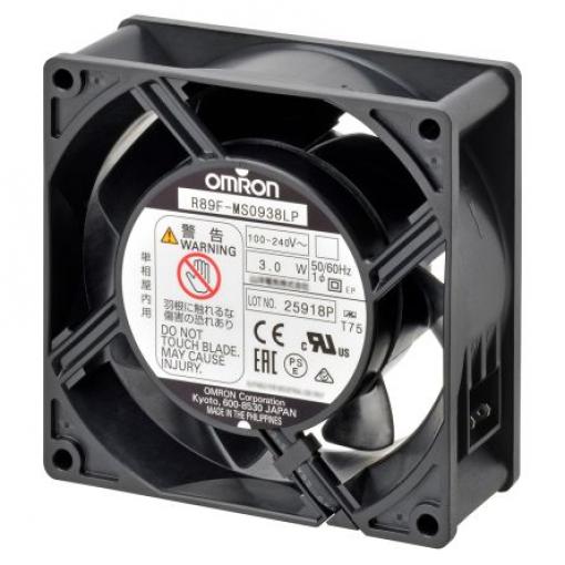 Omron Axiální ventilátor, řada: R89F, průtok vzduchu: 1.5 m³/min 4.5 W 100V ac, 240 V ac 80 mA 38 mm 92mm 92 mm