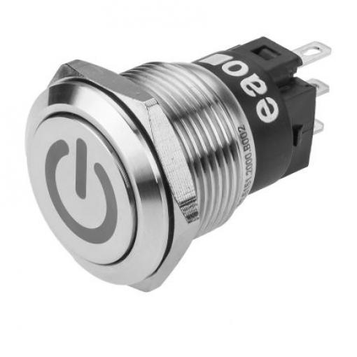 EAO Tlačítkový spínač, řada: 82 IP65, IP67 SPDT Panel Blokování 19 mm 3 A 240 V dc 240 V ac