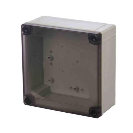 Fibox Pouzdro, řada: MNX IP67, IP66 barva Šedá IK08 barva Kouřová šedá Polykarbonát 130.1 mm 75 mm 130.1 mm