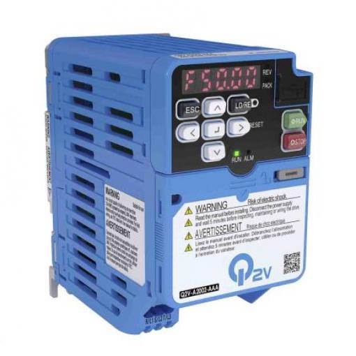 Měnič kmitočtu, řada: Q2V 0,18 kW 590Hz 1,2 A 200 V AC Bluetooth, Ethernet IP20, pro použití s: Indukční Nebo