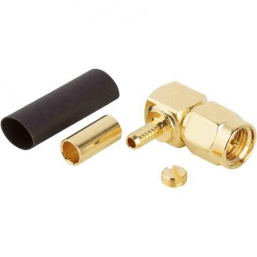 Amphenol RF Koaxiální konektor, řada: SMA Vnější, 50 Ω, orientace těla: Pravý úhel, Kabel Konektor SMA Pájecí, 12.4GHz