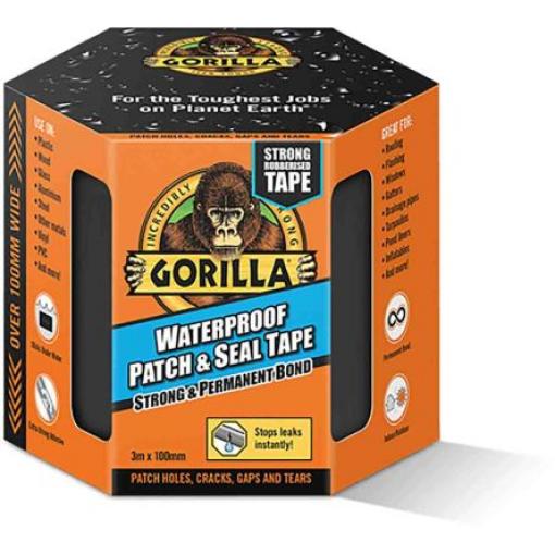 Páska na potrubí, Černá, délka: 3 m x 100 mm x 0.86 mm 3044720 GORILLA GLUE EUROPE LTD Černá