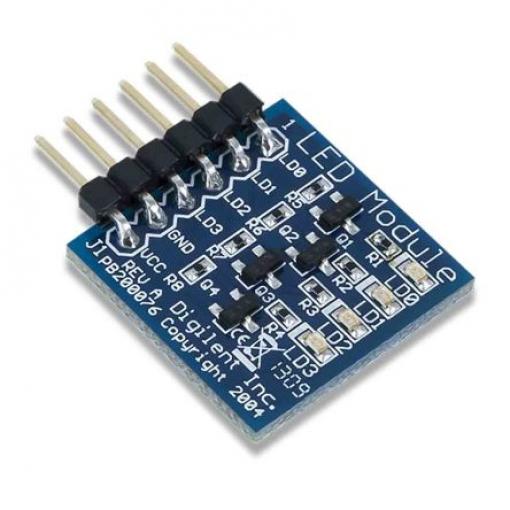 Digilent Vyhodnocovací sada LED 410-076, LED, Pmod LED: čtyři vysoce jasné LED diody