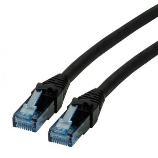 Roline Cat6a Ethernetové kabely, Černá, Nízko dýmivý bezhalogenový 300 mm 8, typ pláště: Nestíněný Nestíněný