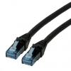 Roline Cat6a Ethernetové kabely, Černá, Nízko dýmivý bezhalogenový 1 m 8, typ pláště: Nestíněný Nestíněný