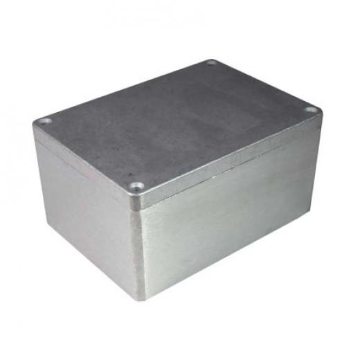 RS PRO Pouzdro, řada: 5500 IP65 Stíněné barva Stříbrná barva Černá Hliníková slitina 148 mm 75 mm 108 mm Neopren