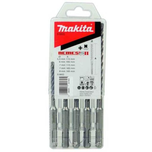 Sada bitů vrtáků, Karbid, počet kusů: 5 SDS Makita Zdění, max. velikost: 8 mm, min. velikost: 5.5 mm