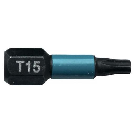 Makita Bit šroubováku, Magnet, typ hlavice: Šestihranný, Šestihran, 6.35 mm, T15, celková délka: 25 mm, počet kusů: 1