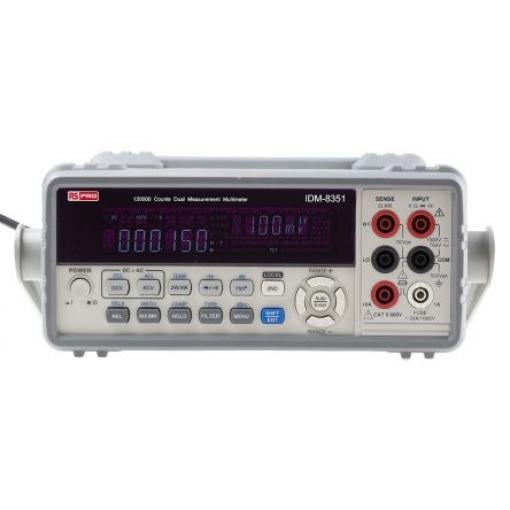 Multimetr Pracovní stůl 10 A ac, typ displeje: Digitální 750 V ac, číslo modelu: IDM8351 RS PRO True RMS 10 A dc, ISOCAL