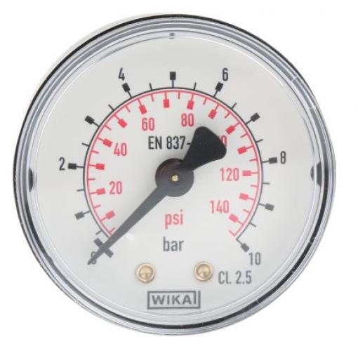 Tlakoměr 8587699, přesnost: ±2.5 % 50 mm Plastové, 60 °C 10 bar 0 bar WIKA
