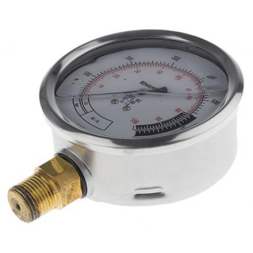 Tlakoměr NPTF GF10B, přesnost: ±1 % 100 mm 1/2 in Kalibrováno Nerezová ocel 700 bar 0 bar Enerpac