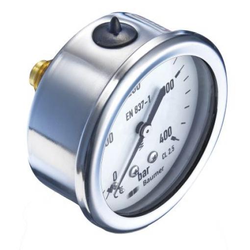 Tlakoměr MIT3F20B20, přesnost: ±1.6 % 63 mm G 1/4 Nerezová ocel, 70 °C 6 bar 0 bar Bourdon