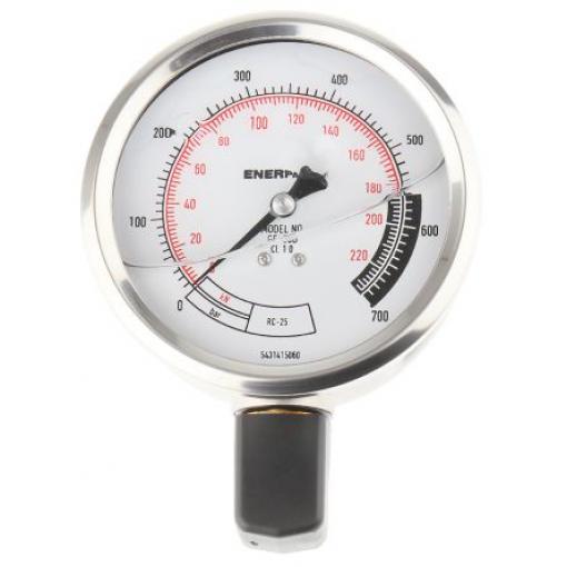 Tlakoměr NPTF GF20B, přesnost: ±1 % 100 mm 1/2 in Kalibrováno Nerezová ocel 700 bar 0 bar Enerpac