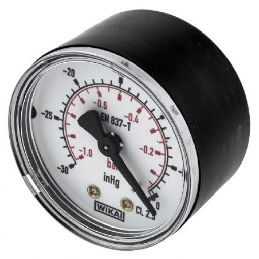Tlakoměr BSPT 7203736, přesnost: ±1.6 % 50 mm 1/4 in R Kalibrováno Plastové, 60 °C 0 bar -1 bar WIKA