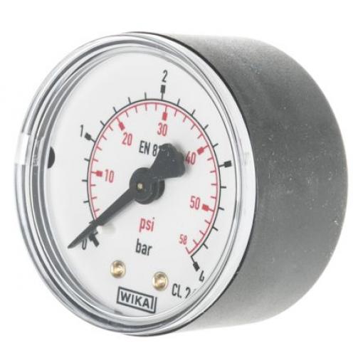 Tlakoměr 7833896, přesnost: ±1.6 % 50 mm 1/4 in R Plastové, 60 °C 4 bar 0 bar WIKA