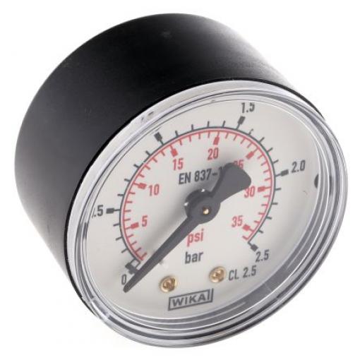 Tlakoměr BSPT 7833658, přesnost: ±2.5 % 50 mm R 1/8 in Plastové, 60 °C 2.5 bar 0 bar WIKA