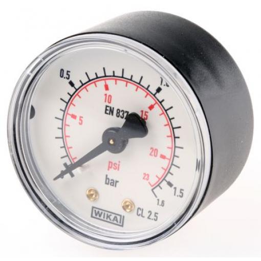 Tlakoměr BSPT 7833586, přesnost: ±1.6 % 50 mm 1/4 in Plastové, 60 °C 1.6 bar 0 bar WIKA