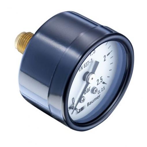 Tlakoměr MAT2F20B22, přesnost: ±2.5 % 50 mm G 1/4 Černěná ocel, 70 °C 10 bar 0 bar Bourdon