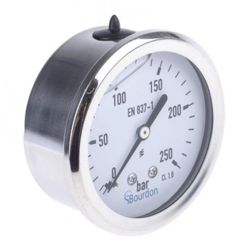 Tlakoměr MIT3F22B35, přesnost: ±2.5 % 63 mm G 1/4 Nerezová ocel, 70 °C 250 bar 0 bar Bourdon