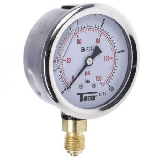 Tlakoměr BSPT 1613006 63 mm G 1/4 Kalibrováno Nerezová ocel, 60 °C 10 bar 0 bar Sferaco