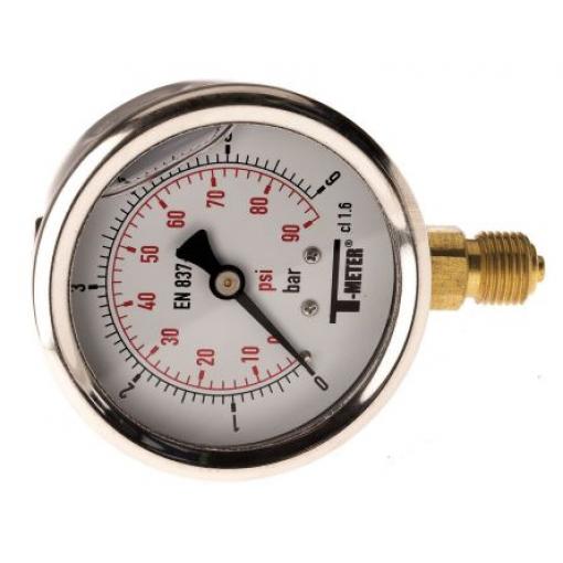 Tlakoměr BSPT 1613005 63 mm G 1/4 Kalibrováno Nerezová ocel, 60 °C 6 bar 0 bar Sferaco