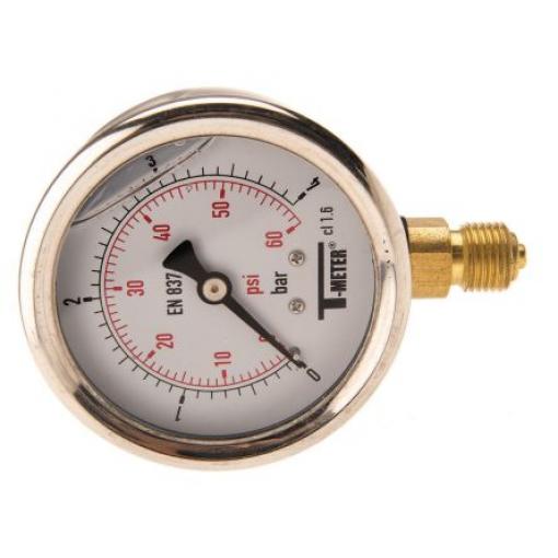 Tlakoměr BSPT 1613004 63 mm G 1/4 Kalibrováno Nerezová ocel, 60 °C 4 bar 0 bar Sferaco