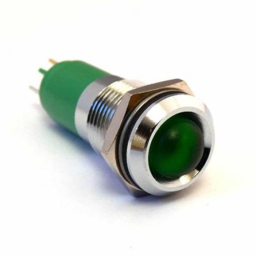 Indikátor pro montáž do panelu, řada: 192AX25X Zelená Pájecí plíšek CML Innovative Technologies 12V ac/dc M14, IP67