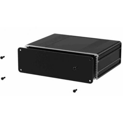 RS PRO Pouzdro na přístroje Hliník 53.8 mm barva Černá 160 mm 169.8 mm