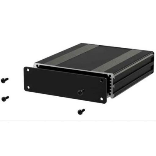 RS PRO Pouzdro na přístroje Hliník 30 mm barva Černá 160 mm 108.5 mm