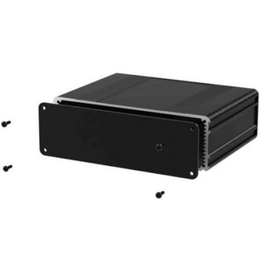 RS PRO Pouzdro na přístroje Hliník 53.8 mm barva Černá 80 mm 169.8 mm