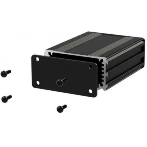 RS PRO Pouzdro na přístroje Hliník 30 mm barva Černá 120 mm 63.5 mm