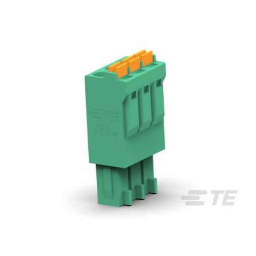 TE Connectivity Zásuvný blok Terminal, rozteč: 3.5 mm, počet řad: 1, počet kontaktů: 12, orientace těla: Svislé, Zelená