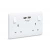 Napájecí zásuvka Bílá 2cestná spínaná 13A BG Electrical 240 V