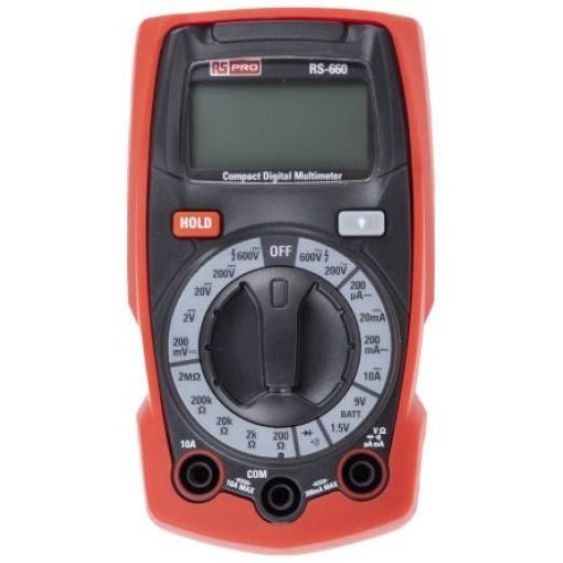 Multimetr Ruční 10 A ac, typ displeje: Digitální 600 V ac, číslo modelu: RS-660 RS PRO 10 A dc, ISOCAL