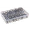 obsah sady: 50x H1 rovný 1/4" BSP, 50x H2-45 1/4" BSP, 50x H3-90 1/4" BSP, skříňka RS PRO