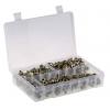 obsah sady: 50x H1 rovný 1/4" BSP, 50x H2-45 1/4" BSP, 50x H3-90 1/4" BSP, skříňka RS PRO