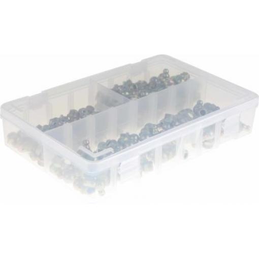 obsah sady: 50x H1 rovný 10 x 1 mm, 50x H2-45 10 x 1 mm, 50x H3-90 10 x 1 mm, skříňka RS PRO