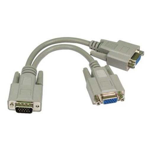 RS PRO, A: Vnější VGA, B: Vnitřní HD15 VGA Kabel VGA 200 mm, Černá