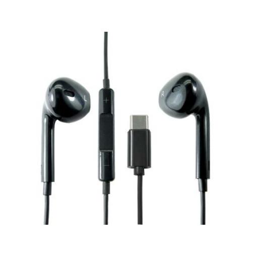 Sluchátka USB C RS PRO Stereo sluchátka se zabudovaným mikrofonem, Černá
