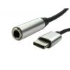 RS PRO Kabel USB Vnější, A: USB typu C, 150 mm Vnitřní, Černá, B: Stereo jack 3,5 mm